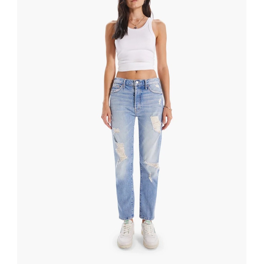MOTHER The Trickster Ankle Straight Leg Jeans An Icy Confession NWT 26 $288